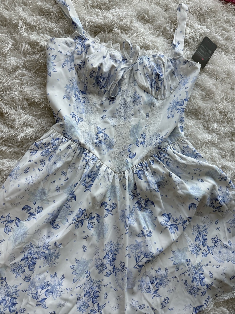 Amazon White and Blue Floral Sundress